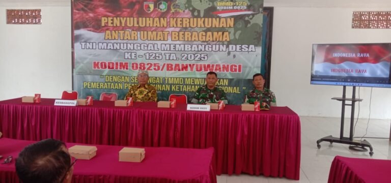 Perkuat Toleransi, TMMD ke-125 Kodim 0825 Banyuwangi Ajak Warga Jaga Kerukunan Antar Umat Beragama