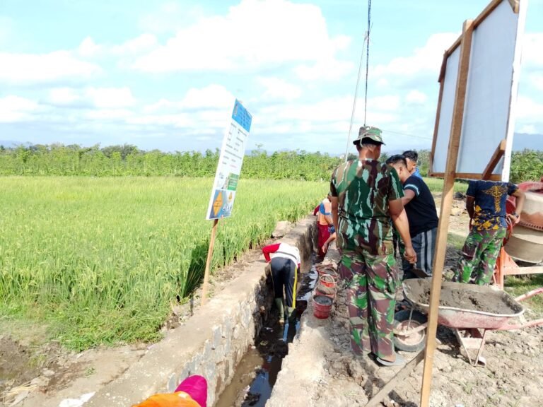 Gotong Royong TNI dan Warga Pacu Pembangunan Irigasi untuk Petani