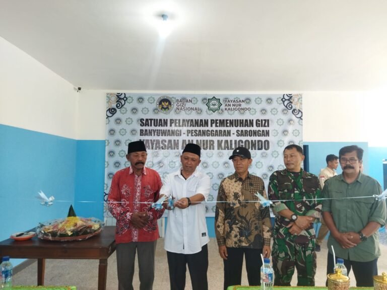 Danramil 0825-11/Pesanggaran Menghadiri Launching Dapur Satuan Pelayanan Pemenuhan Gizi Desa Sarongan